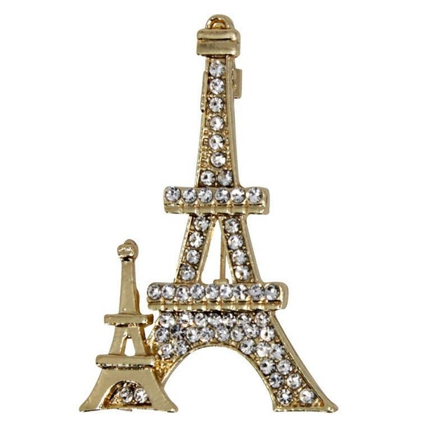 Eiffel Tower Brooch Paris French Gifts Souvenir Genuine Crystal Vintage Brooch For Women Mum Sister Nan Grandma Christmas UK Seller