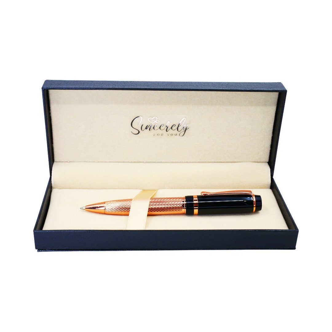 Black and Rose Gold Luxury Pen Gift Set Unisex Fathers Day Gifts