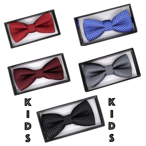 Kids Bow Tie for Boys Pre Tied Dicky Bow Adjustable Strap