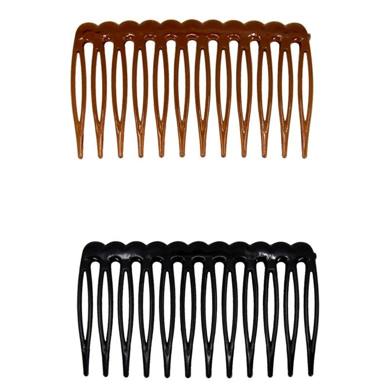 Hair Comb Slide 4 Pack Brown Black Clear Hair Slides Grips Etsy