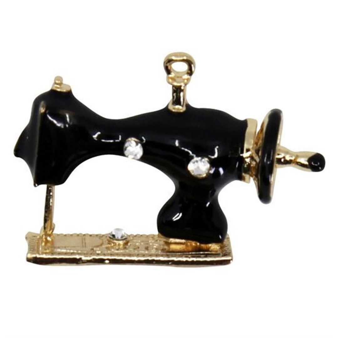 NEW Sewing Machine Brooch Crystal Stones Hand Made UK Etsy UK