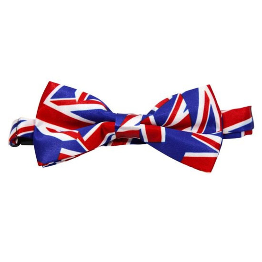Union Jack Bow Tie UK Accessories King Charles Coronation Bows Etsy