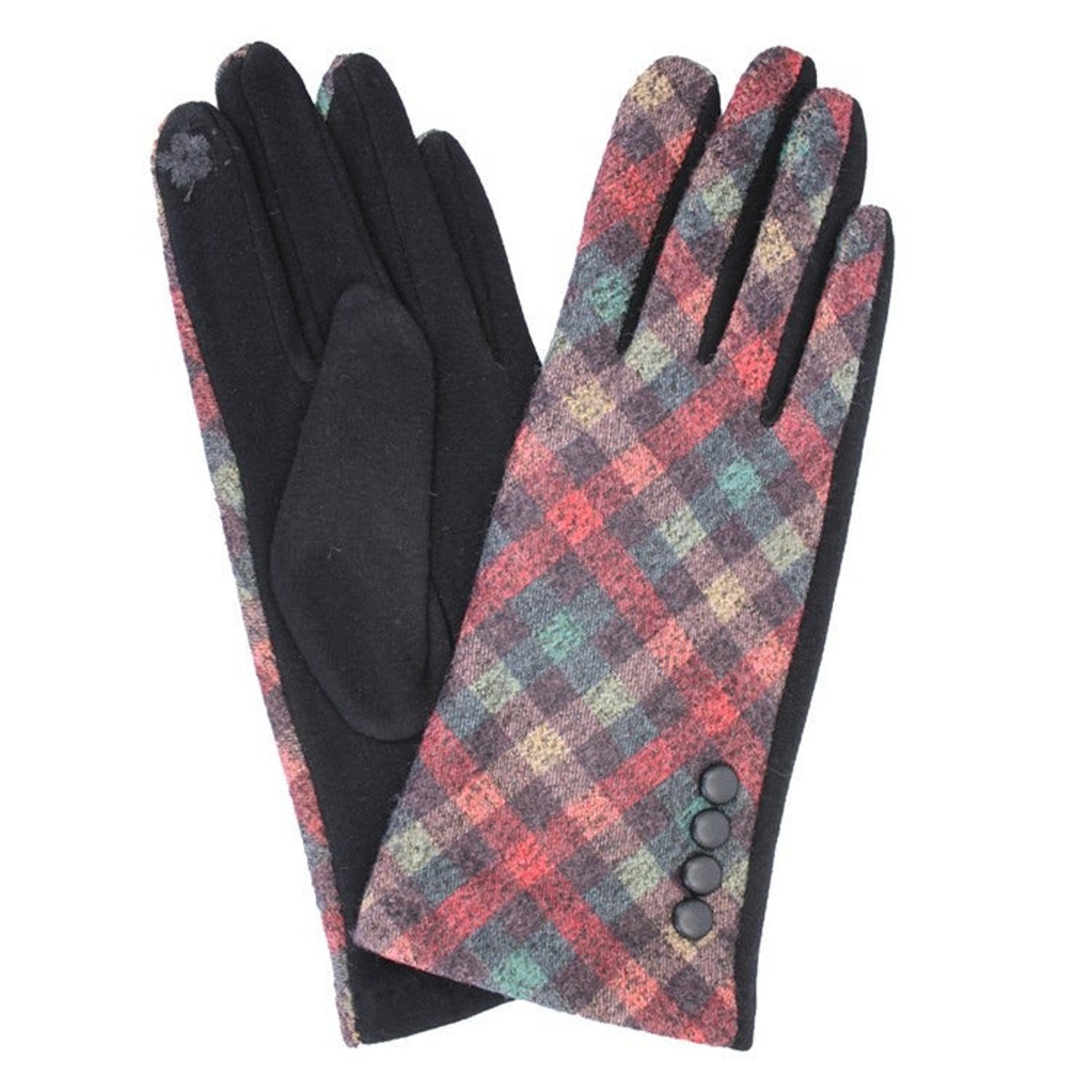 Fleece Lined Gloves Women Touch Screen Tartan Gloves UK Seller | Etsy