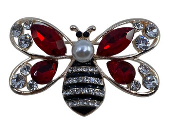 Or Abeille Papillon Siam Saphir Broche Crystal Stones Insect Broches Vintage Cadeaux Femmes Maman Nan Noël Manchester Bee Royaume-Uni Vendeur