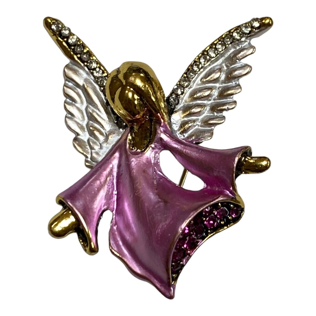 Guardian Fairy Angel Brooch Genuine Crystal Make A Wish Cute - Etsy