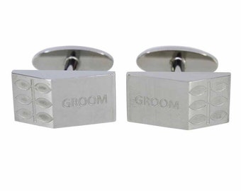 Groom Cufflinks Engraved Cuff Links Wedding Party Boxed Gift Set Bridal Party Gifts