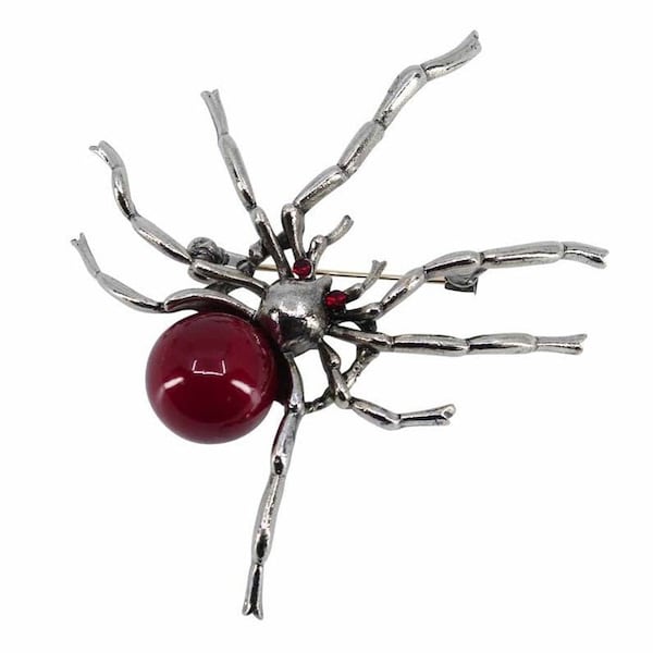 ALILANG Jet Black Crystal Rhinestone Spider Brooch - Insect Pin For Lapel, Scarf, Or Bag - View #5