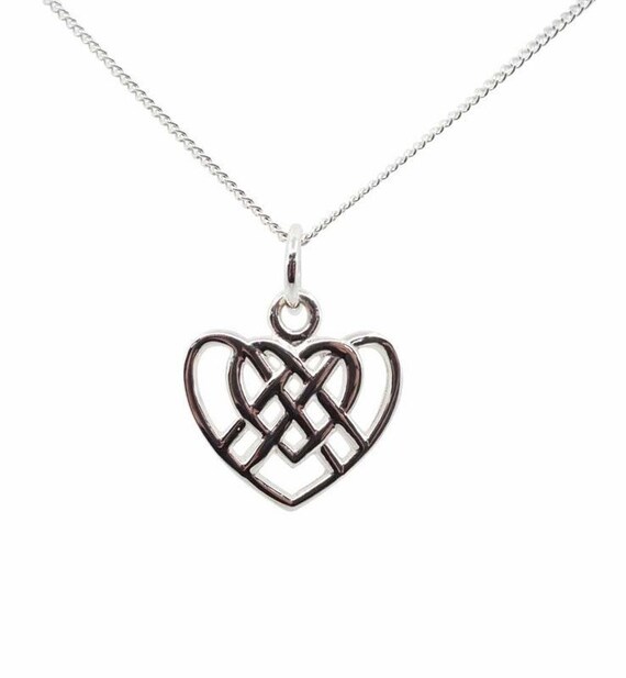 Silver Trinity Knot Heart Necklace