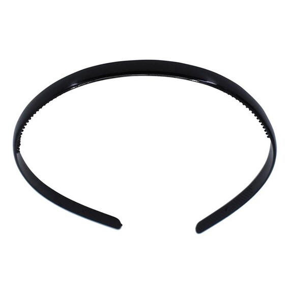 3 Pack Black Thin 6mm Plastic Headband With Grips Teeth Narrow Etsy