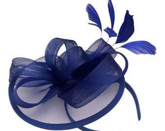 Bibi plumes bandeau clip mariage lavallière mère de la mariée mariée orange bleu marine royal vert émeraude rose