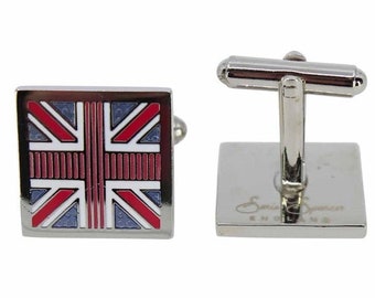 British Union Jack Cufflinks Peace Love UK Flag Cufflinks For Men Dad Brother Son Husband Birthday Christmas Gift Set For Him UK Seller
