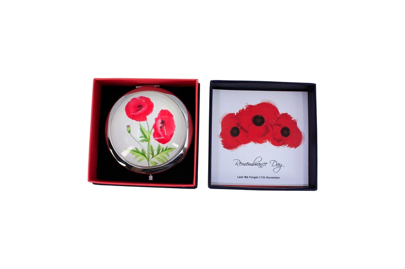 NEW Poppy Compact Mirror Gift Souvenir Remembrance Day Memorial Day Beauty Makeup Pocket UK Seller Gifts Women Mum Nan Christmas UK Seller image 1