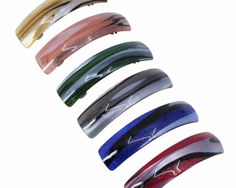 Large French Clip Hair Barrette Clips Grips Hair Clamp Slide Hair Accessories Hair Tools Women Girls UK Seller Marble Design Oval Rectangle
