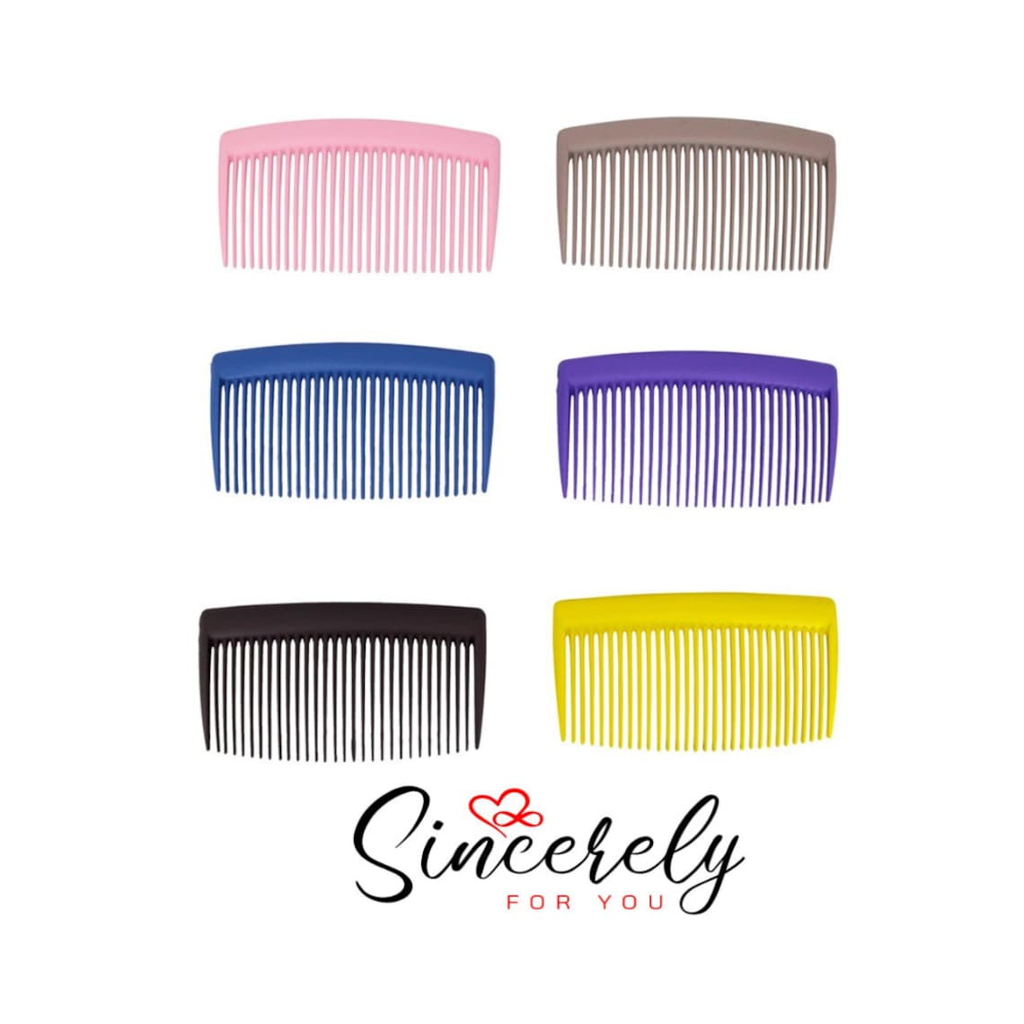 Hair Comb Slide 6 Pack Multi Colour Clear Hair Slides Grips Etsy