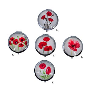 NEW Poppy Compact Mirror Gift Souvenir Remembrance Day Memorial Day Beauty Makeup Pocket UK Seller Gifts Women Mum Nan Christmas UK Seller image 3