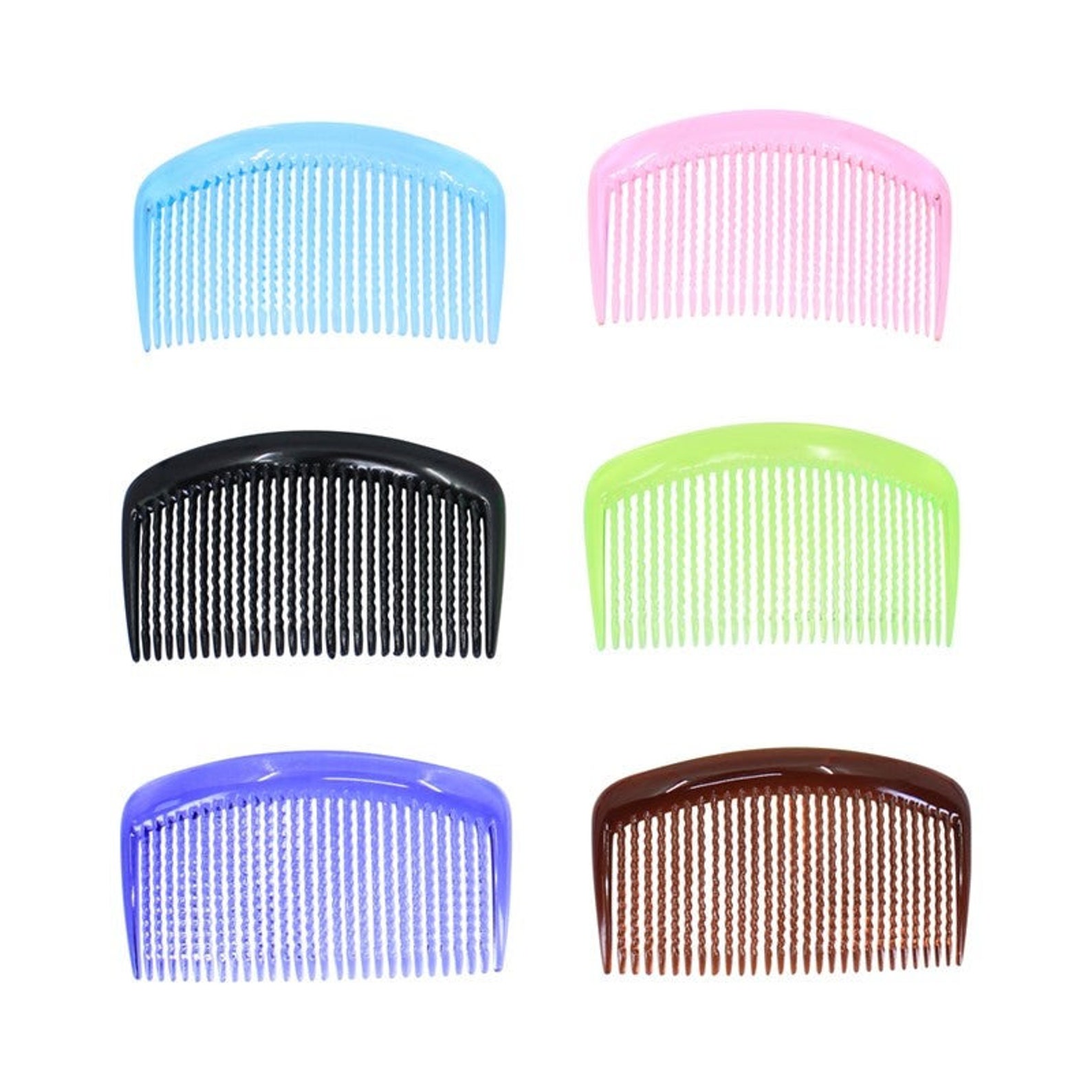 Hair Comb Slide 6 Pack Multi Colour Clear Hair Slides Grips Etsy
