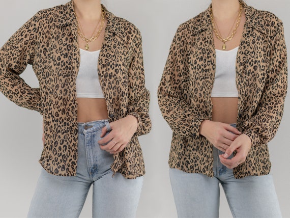Vintage Leopard Print Blouse