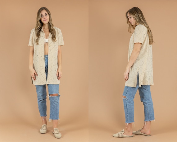 Vintage Short Sleeve Oat Cardigan