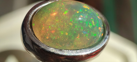 Pinfire Opal Ring. 925 Sterling silver Natural Ethiopian Opal Ring. Welo Opal. Opal High quality ring. Handmade.Real Opal Ring.