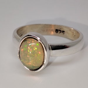 Pinfire Opal Ring. 925 Sterling silver Natural Ethiopian Opal Ring. Welo Opal. Opal High quality ring. Handmade.Real Opal Ring. image 6