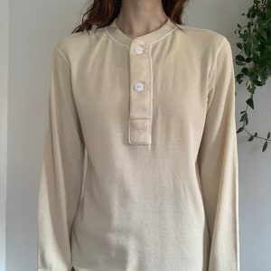 Vintage 40s Military Wool Henley Thermal / Size S-M