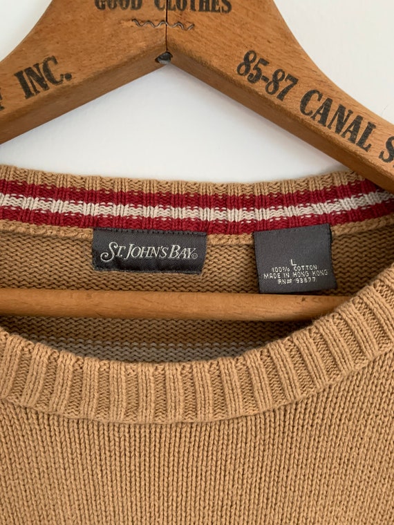 Vintage 90s St. Johns Bay Striped Cotton Sweater / Size L