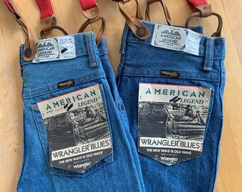 Vintage 90s Deadstock Wrangler Youth Suspender Jeans / Size