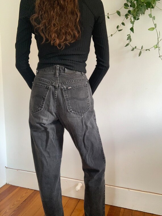 Vintage 90s Lee Black Tapered Jeans / Size XXS-XS - image 3