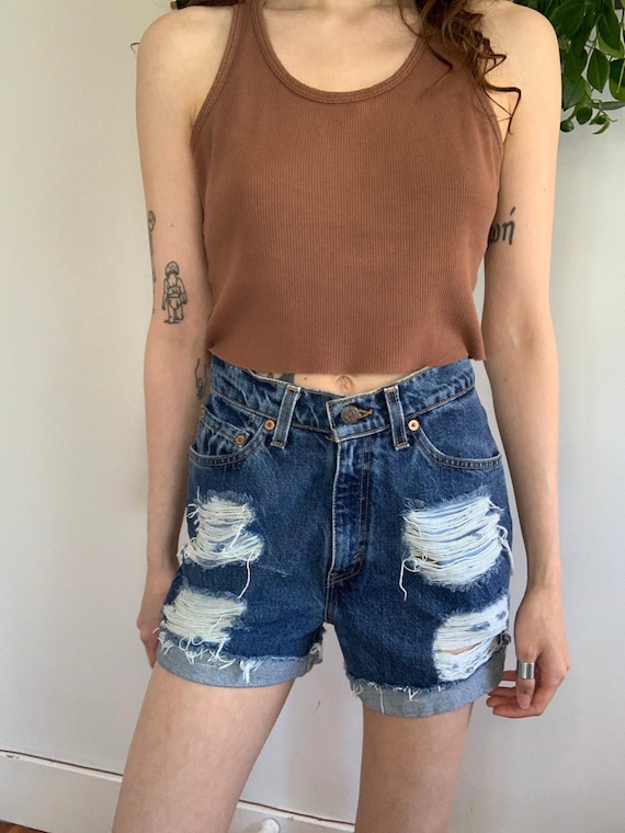 Vintage 90s Distressed Levis 512 Shorts / Size XS