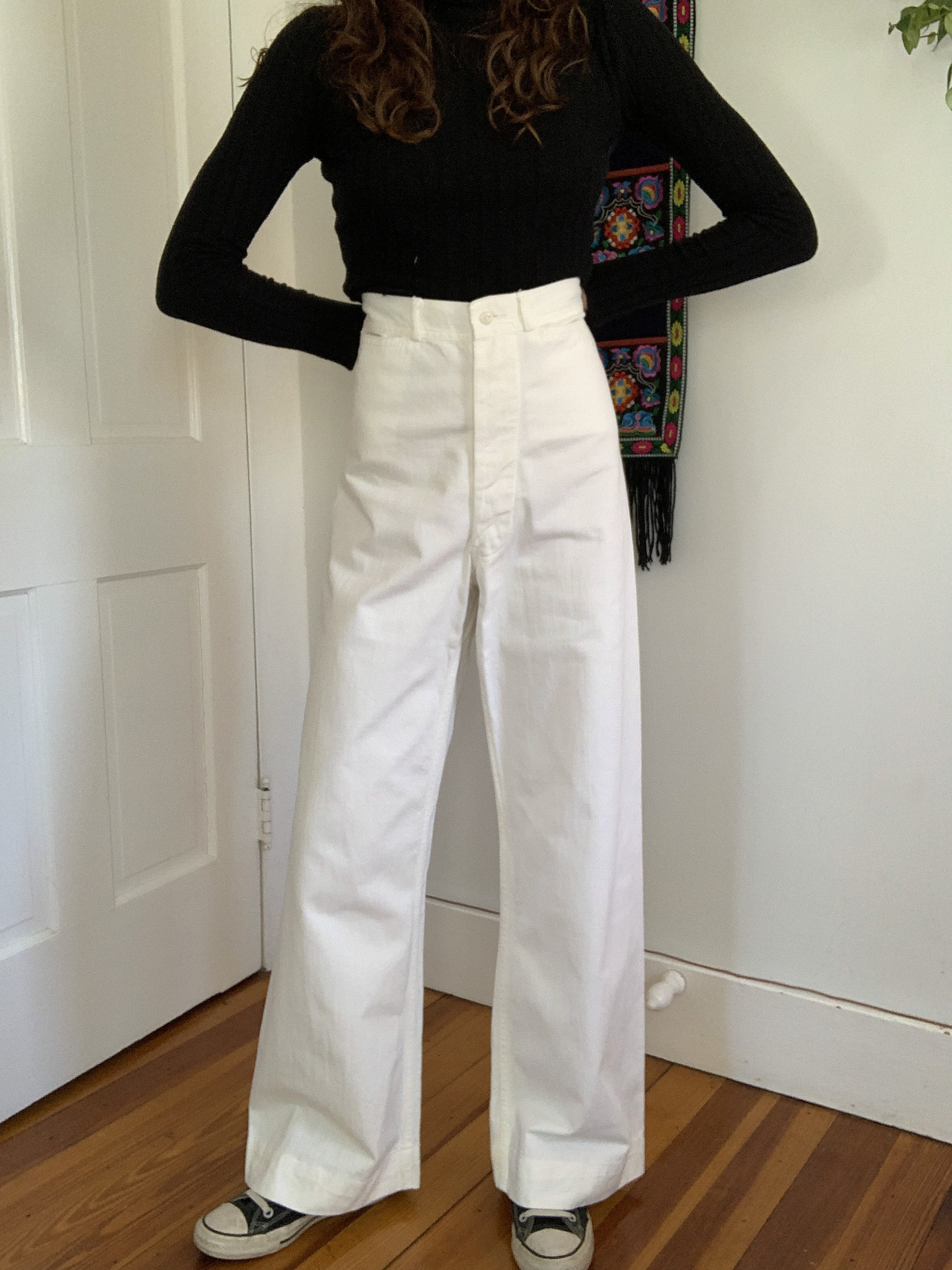 難しいです…US NAVY 40s cotton sailor pants w30