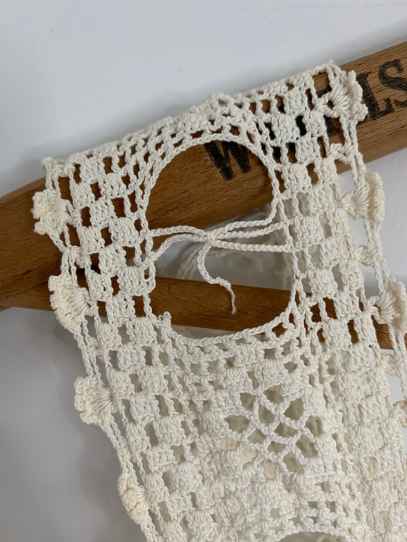 Antique 1900s Edwardian Crochet Chemise Dress / S… - image 7