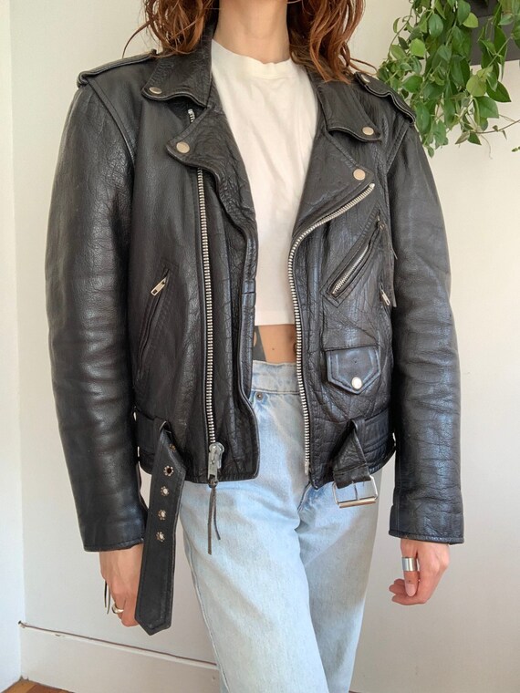 Vintage leather motorcycle jacket womens sale
