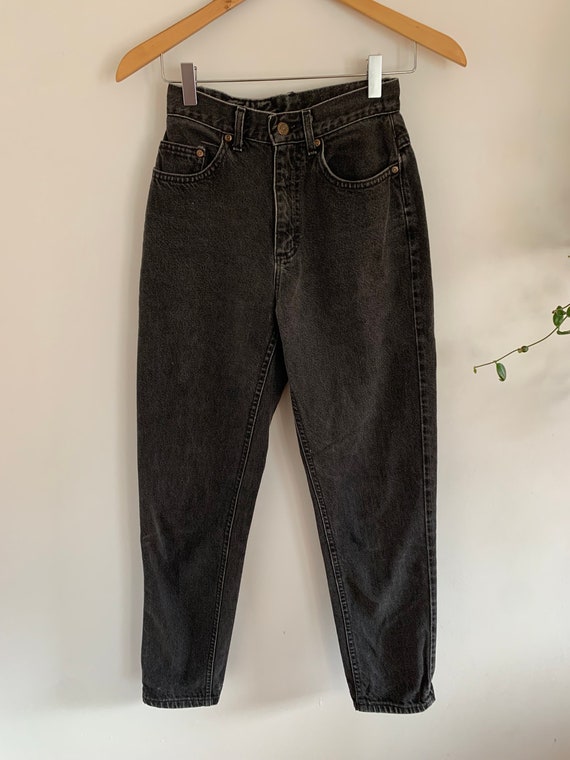 Vintage 90s Lee Black Tapered Jeans / Size XXS-XS - image 4