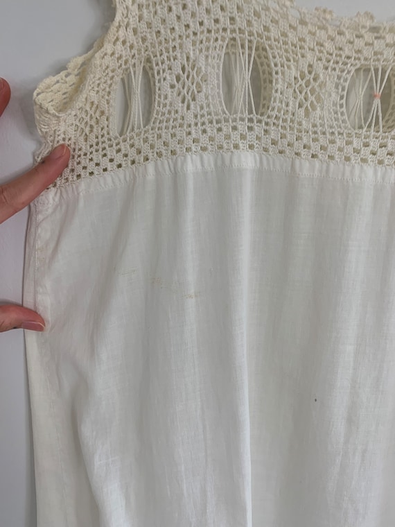 Antique 1900s Edwardian Crochet Chemise Dress / S… - image 4