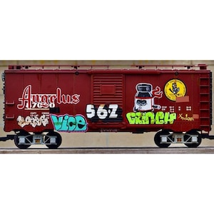 Custom Designed G Scale Model Boxcar Train Graffiti Car