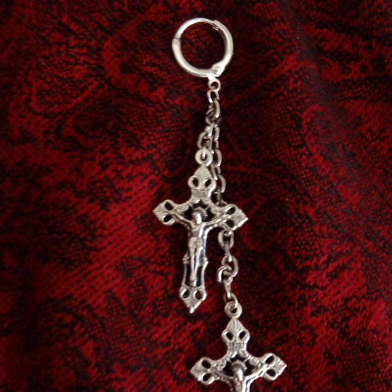 Chain Cross Silver Cross Vampire Gothic Dangle Chain | Etsy