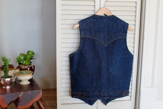 70s Vest | Denim Vest | Vintage Vest | Faux Shear… - image 4