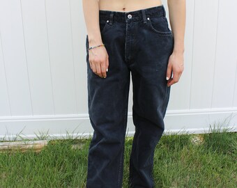 VINTAGE LEVIS 501 JEANS BLACK 90s SIZE W24 L28 MADE IN USA