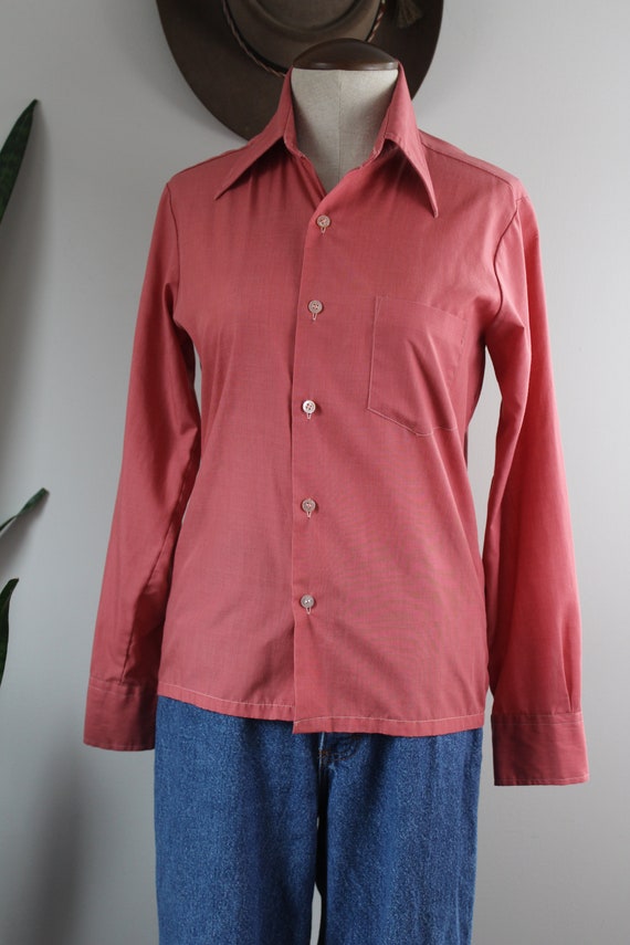 1970s Vintage Pink Blouse | Size M | Vintage Shir… - image 4