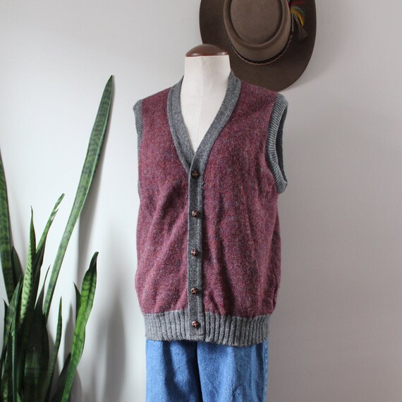 Vintage 1970s Pendleton Sweater Vest Size L 100 Shetland Wool Button Down Vest Size Large Etsy