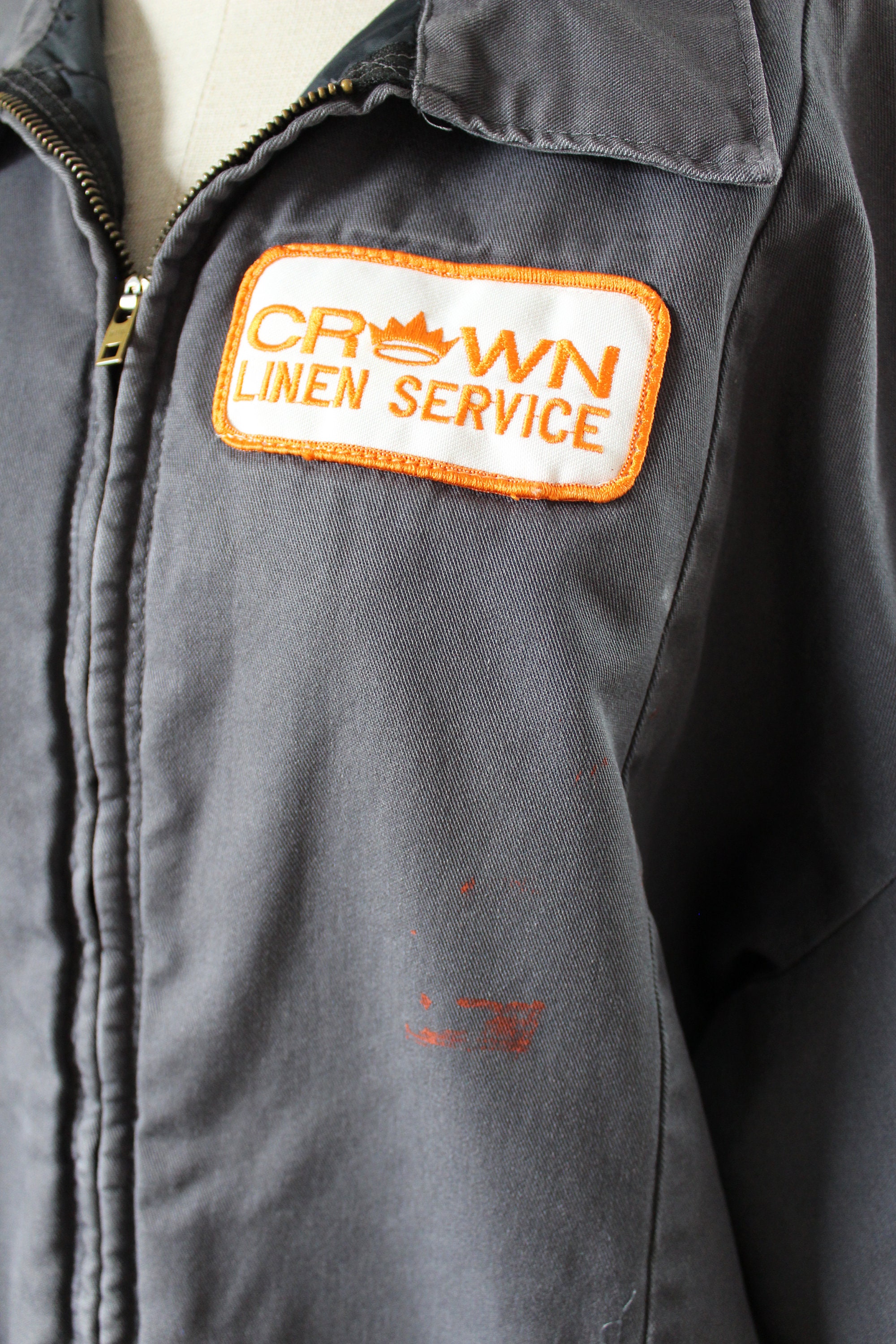 1980s Red Kap Faded Work Jacket | Size XL-RG | Gray Quilted