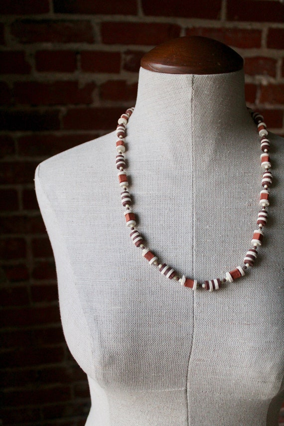 Clay Beaded Necklace | Vintage Jewelry | Genuine … - image 2