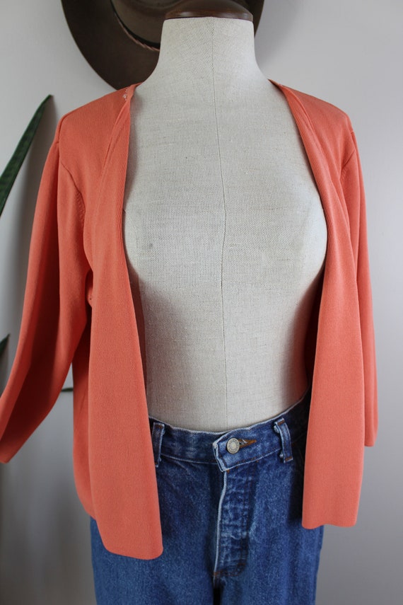 Vintage Y2K Cardigan | Size XL | Light Orange Pin… - image 4