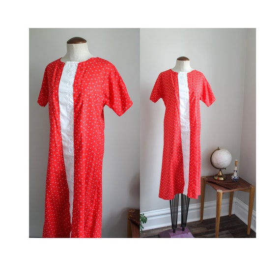 Vintage 1960s Daisy Dress | Red Dress | Women Vin… - image 1