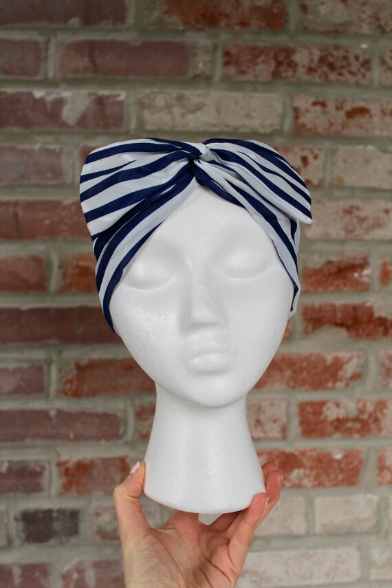 Vintage Striped Headband | Navy and White | Nauti… - image 7