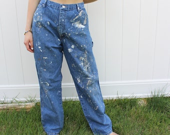 Vintage Painter's Jeans | Size XL | Baggy Wrangler Denim Workwear 90s 1990s Men's Unisex Jeans 36 x 32