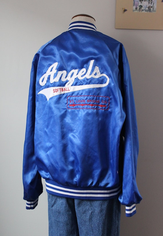 80s Angels Softball Bomber Jacket | Size L | Vinta