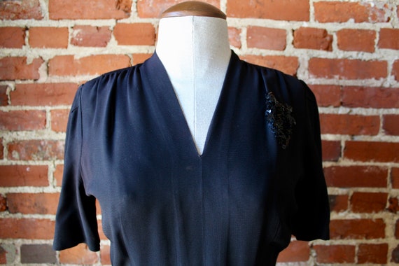 Vintage 1940s Dress | XS | Belt & Buckle | Sequin… - image 8