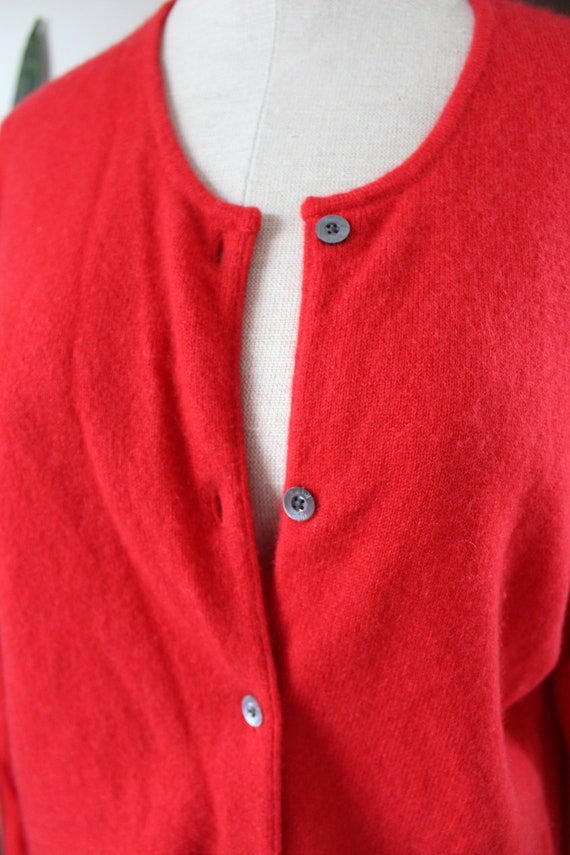 1990s Cashmere Cardigan | Size XL | Red Cashmere … - image 3