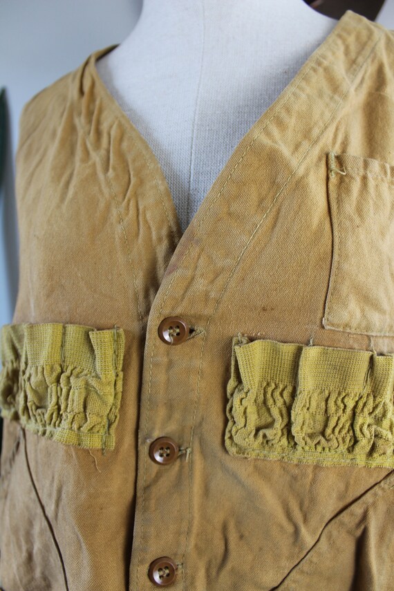 1960s Vintage Work Vest | Size M | Canvas Fishing… - image 6